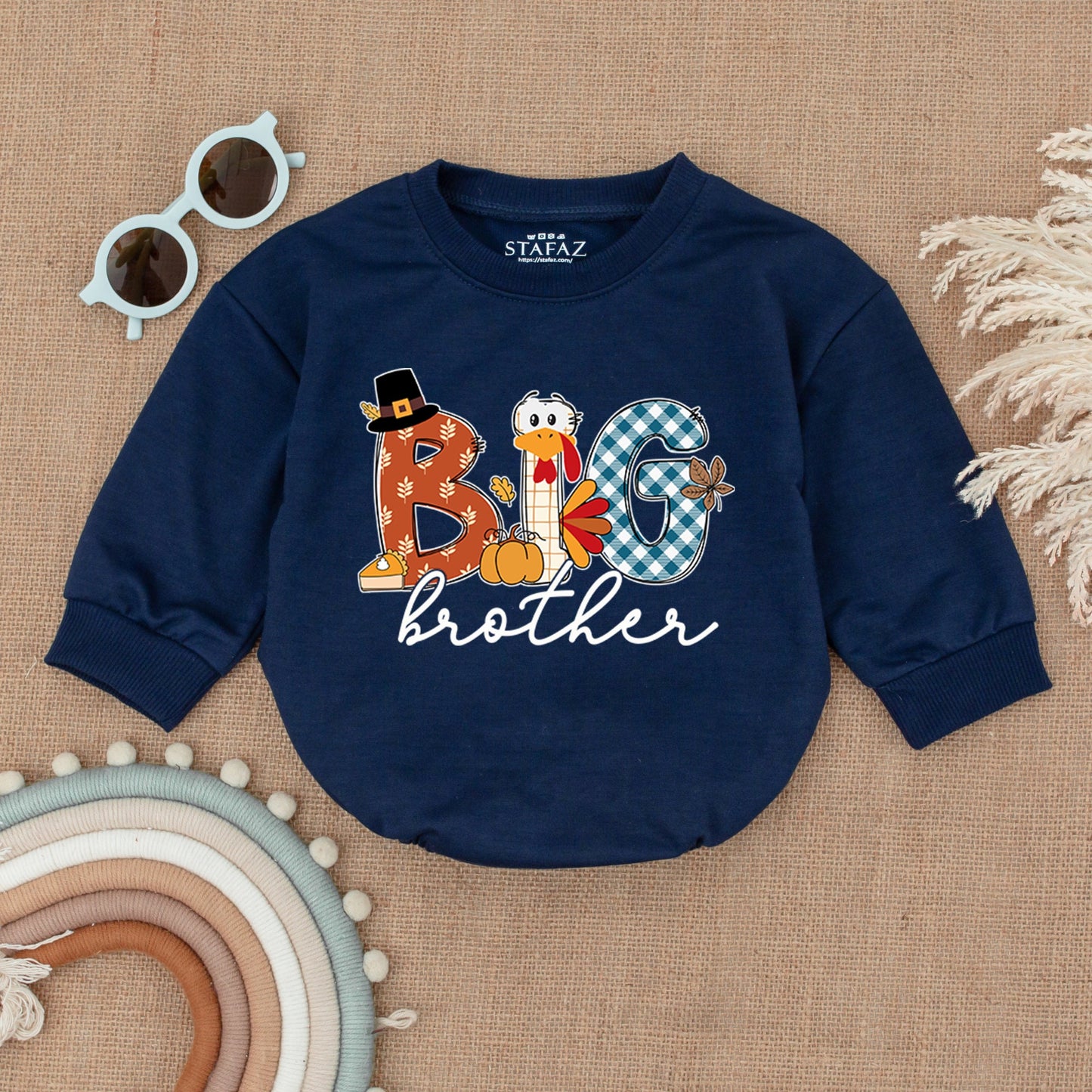 Thanksgiving Sibling Rompers: Custom Fall Outfits for Babies & Kids