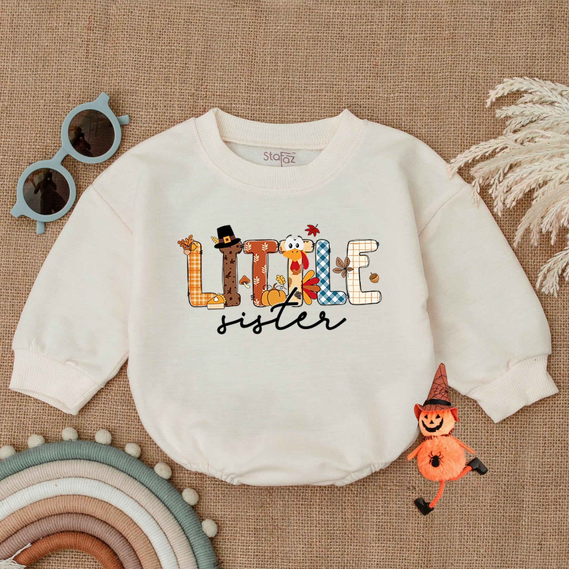 Thanksgiving Sibling Rompers: Custom Fall Outfits for Babies & Kids