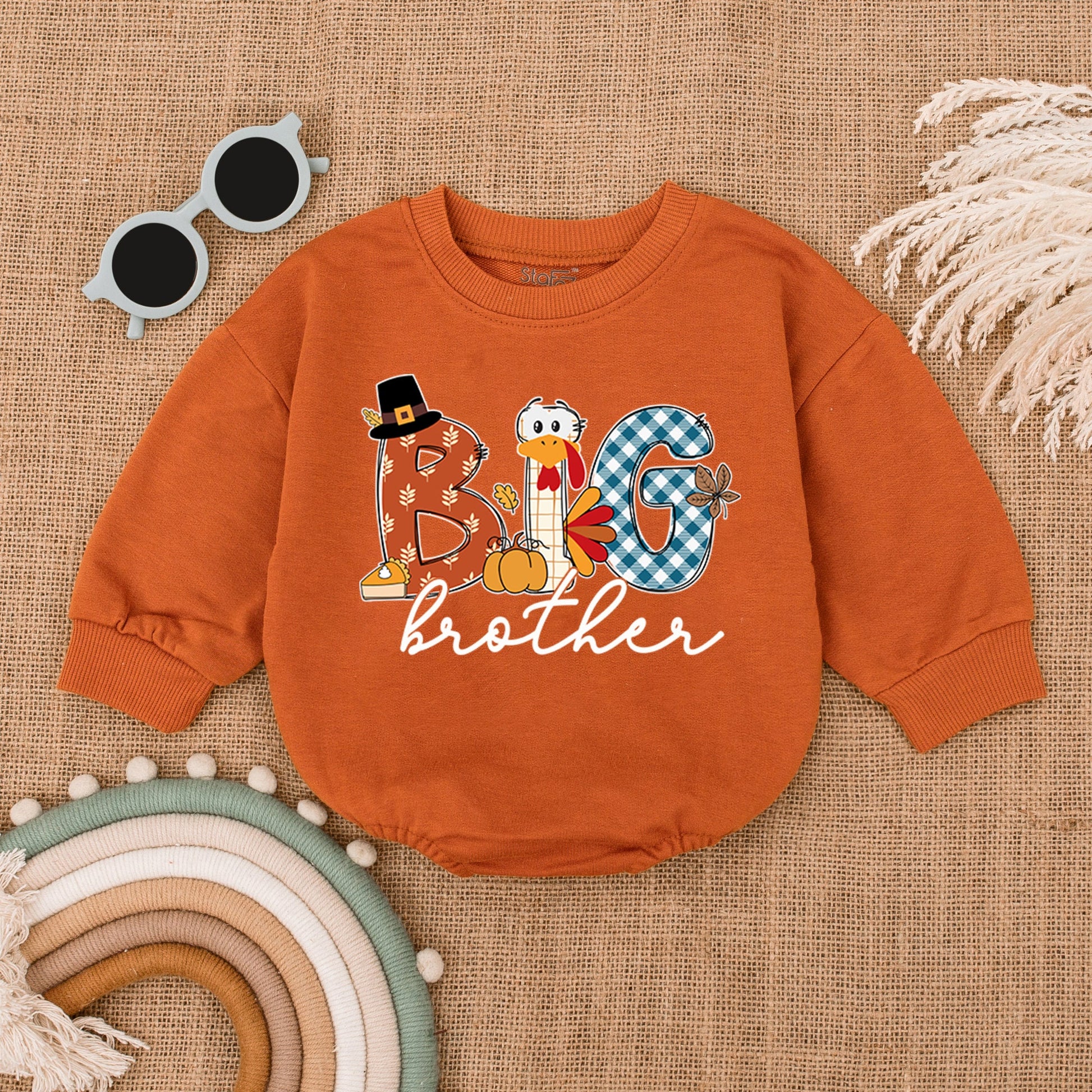 Thanksgiving Sibling Rompers: Custom Fall Outfits for Babies & Kids