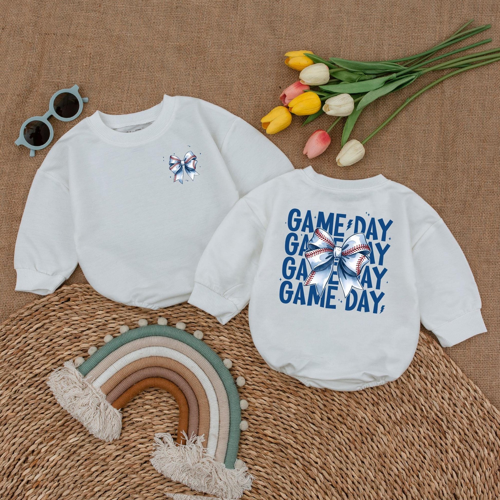 Baby Baseball Romper with Bow – Perfect Gift for Game Day Fun