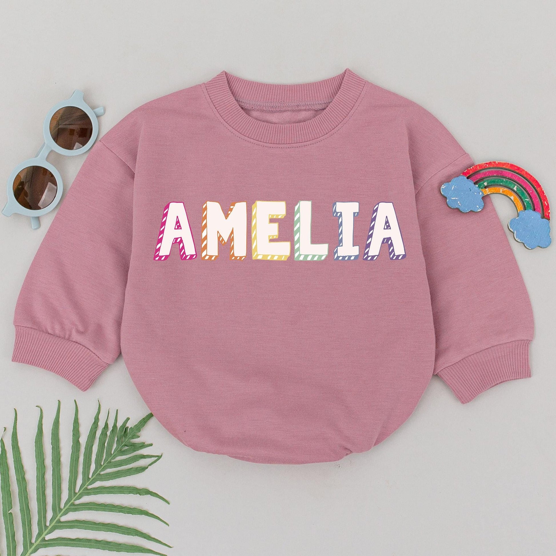 Custom Baby Name Romper - Long Sleeve Bodysuit for Girls & Boys