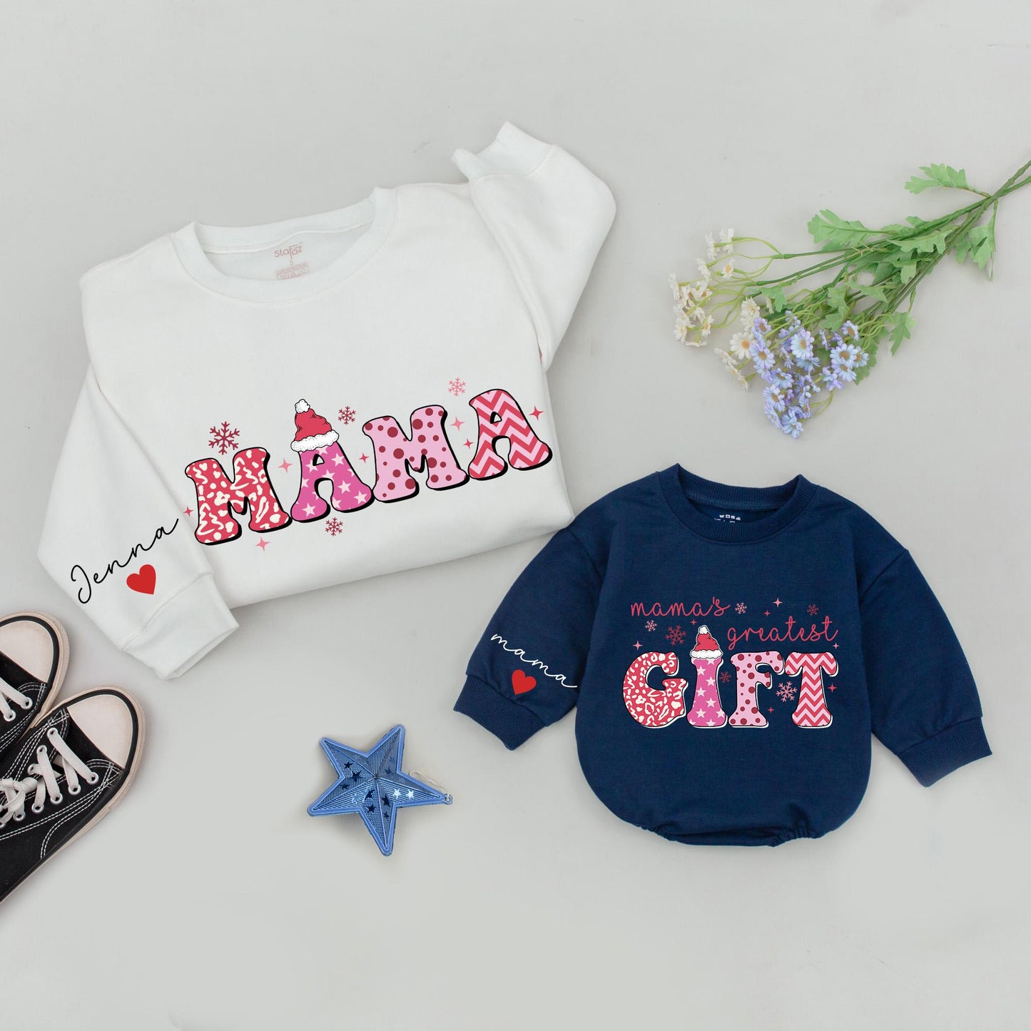 Matching Mama and Mini Sweatshirts for Fall and Christmas Outfits