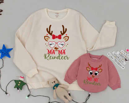 Matching Retro Christmas Sweatshirts, Mommy and Me Personalized Gifts