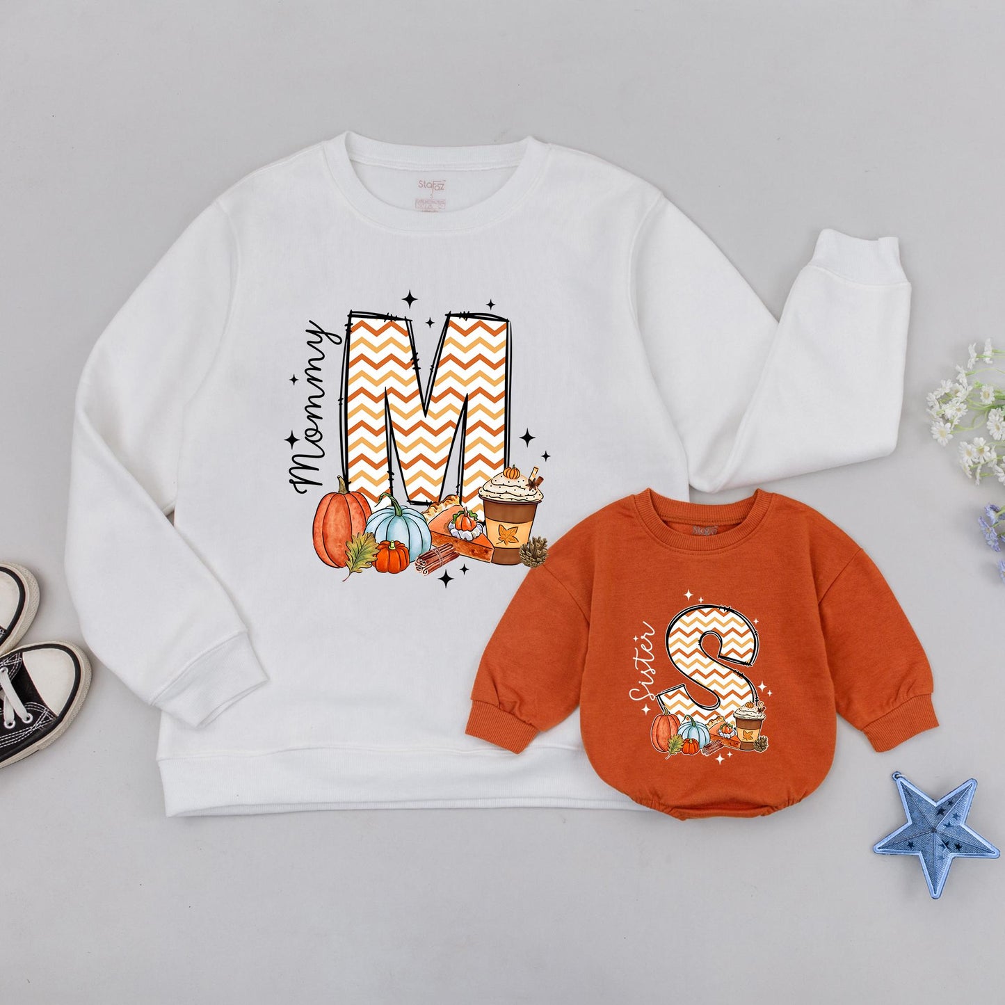 Mama & Mini Personalized Pumpkin Sweatshirts - Fall Family Matching