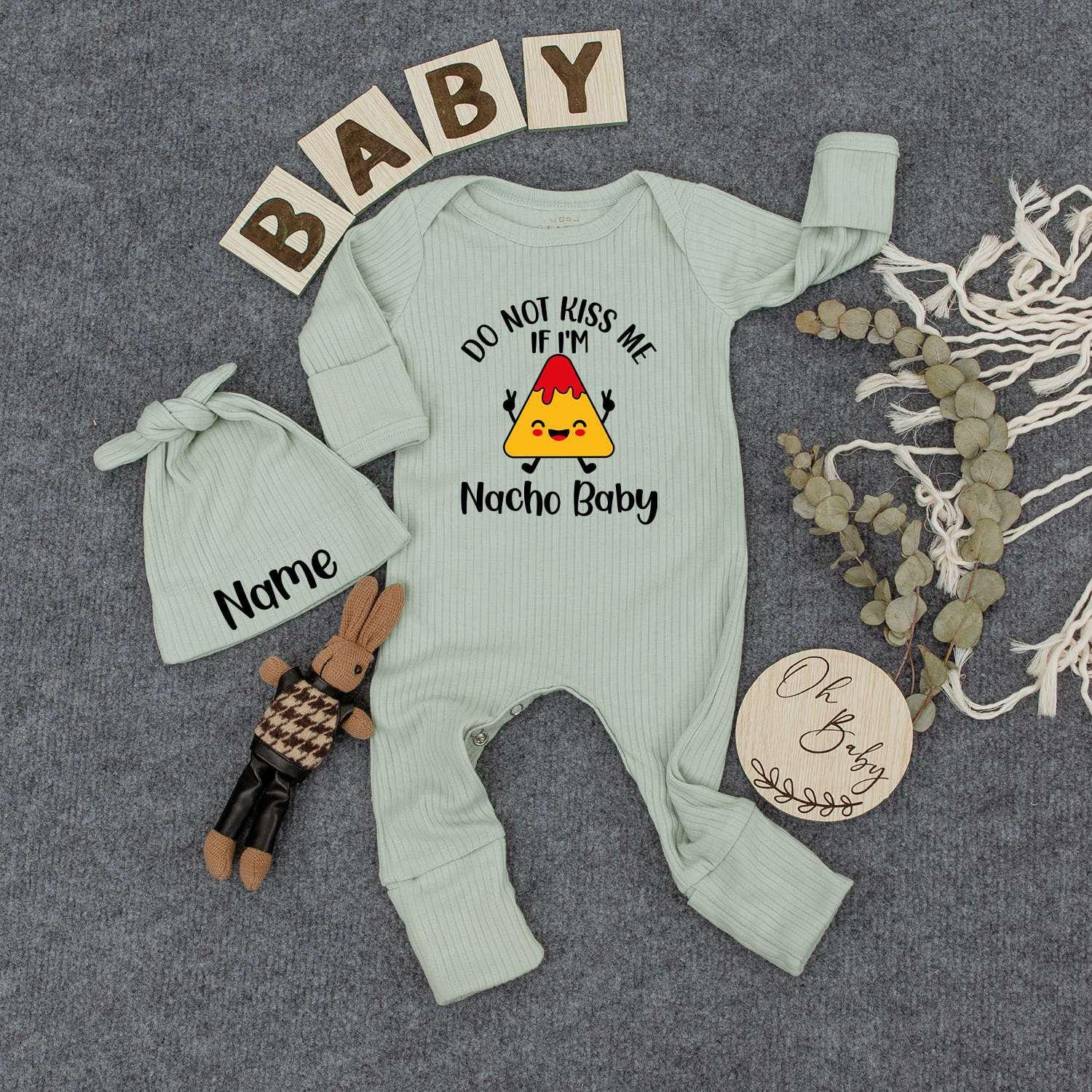 Nacho Baby Bodysuit Hat Pregnancy Announcement Gender Neutral Baby Shower Gift Cute Newborn Outfit Natural Coming Soon Clothes