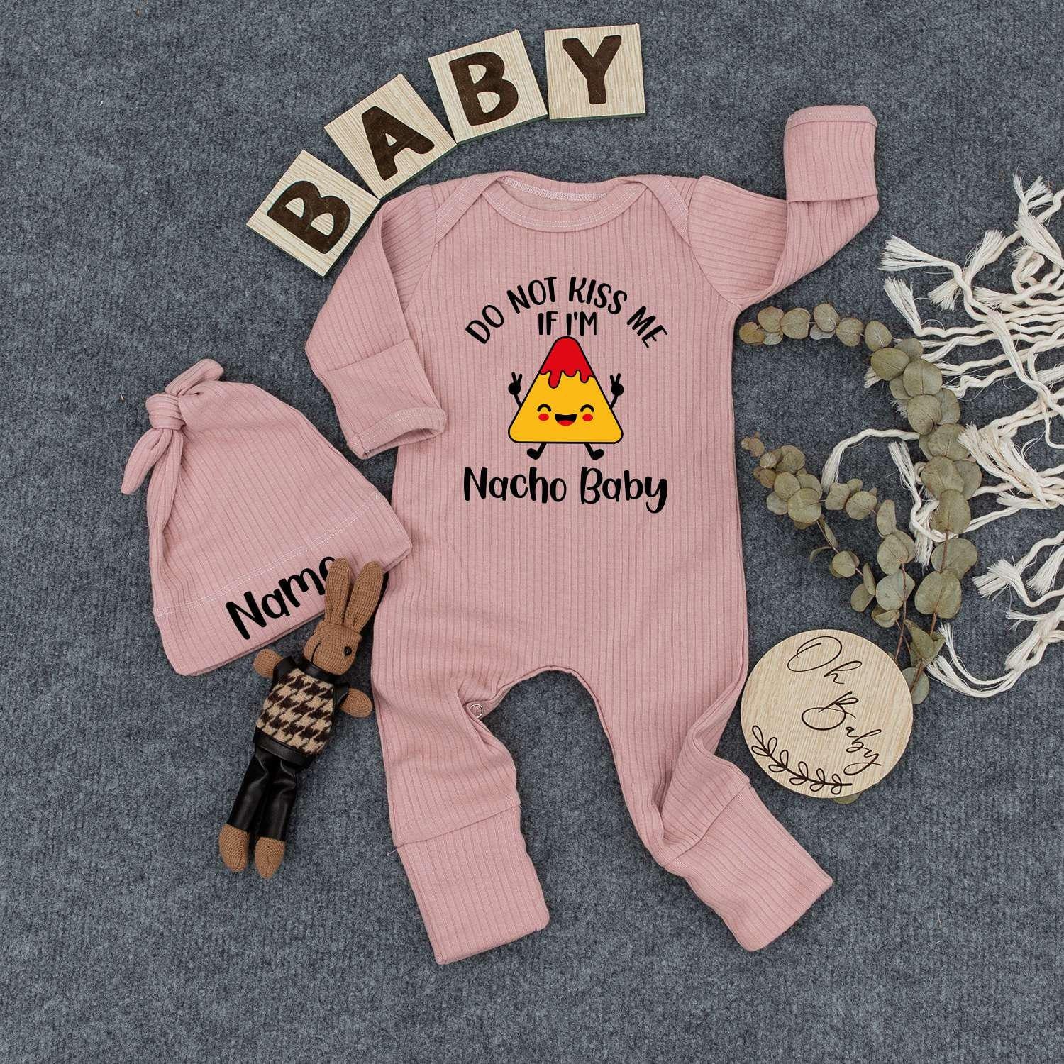 Nacho Baby Bodysuit Hat Pregnancy Announcement Gender Neutral Baby Shower Gift Cute Newborn Outfit Natural Coming Soon Clothes