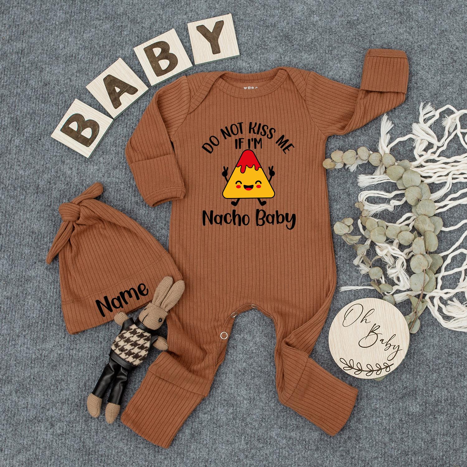 Nacho Baby Bodysuit Hat Pregnancy Announcement Gender Neutral Baby Shower Gift Cute Newborn Outfit Natural Coming Soon Clothes