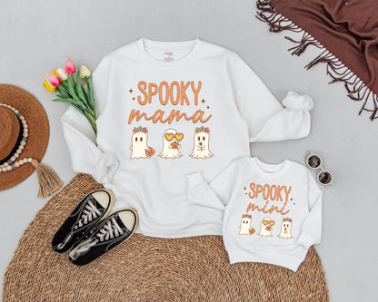 Retro Halloween Mommy & Me Outfits: Spooky Mama & Mini Sweatshirts