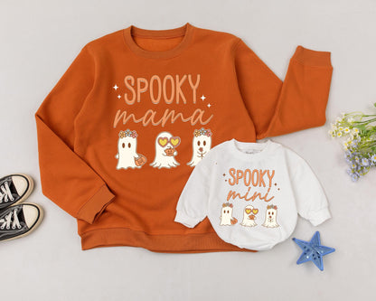 Retro Halloween Mommy & Me Outfits: Spooky Mama & Mini Sweatshirts