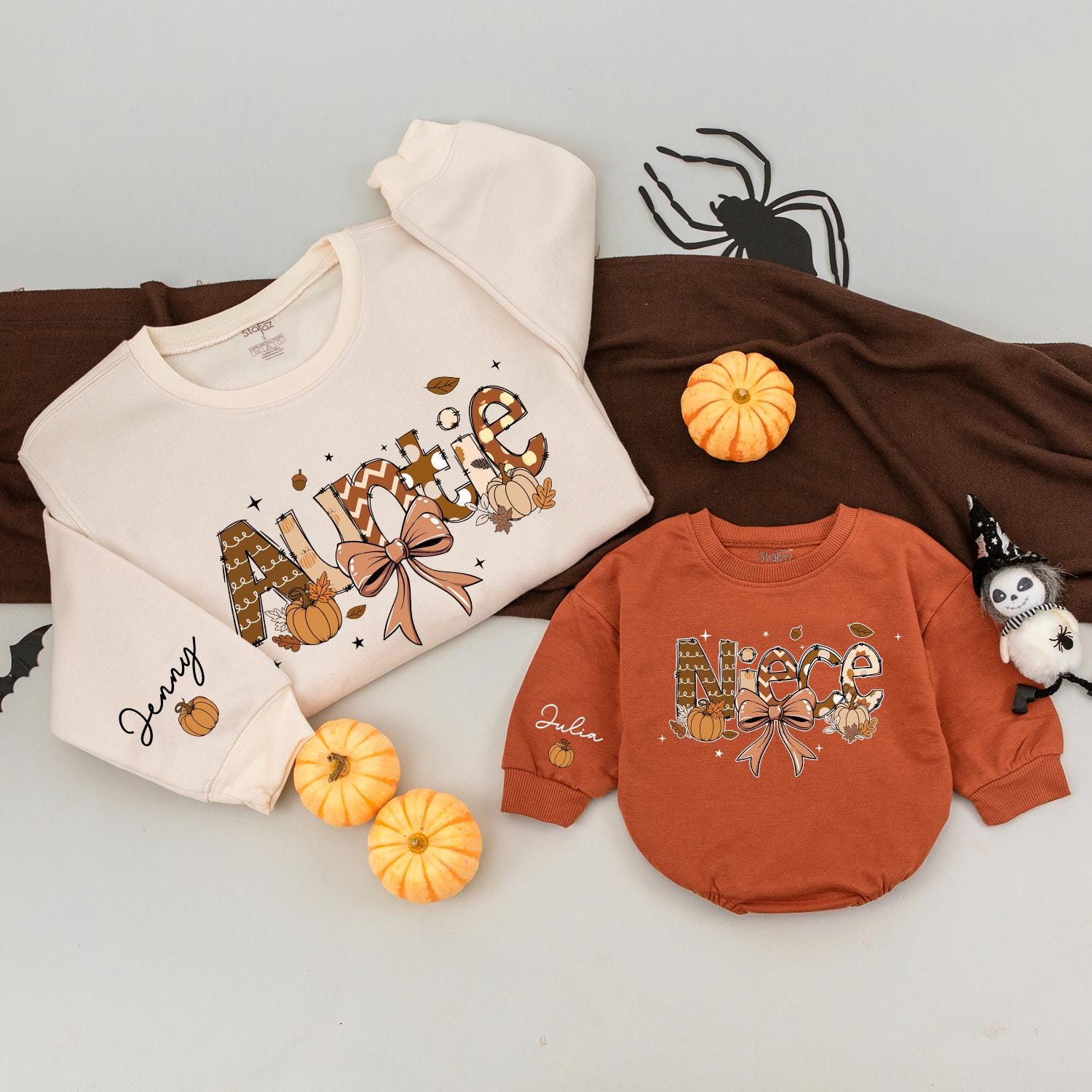 Pumpkin Matching Outfits: Auntie and Me Fall Sweaters, Gift Ideas