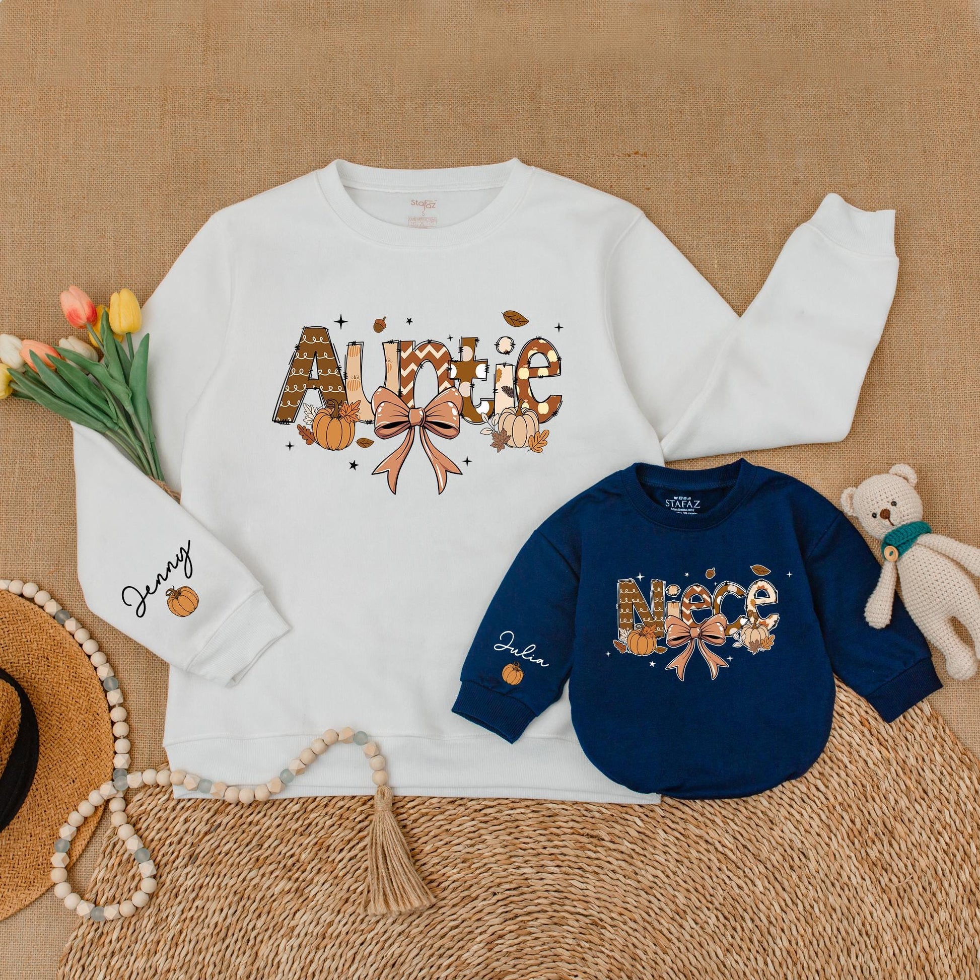 Pumpkin Matching Outfits: Auntie and Me Fall Sweaters, Gift Ideas