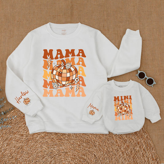 Mama & Mini Personalized Pumpkin Sweatshirt, Thanksgiving Outfit