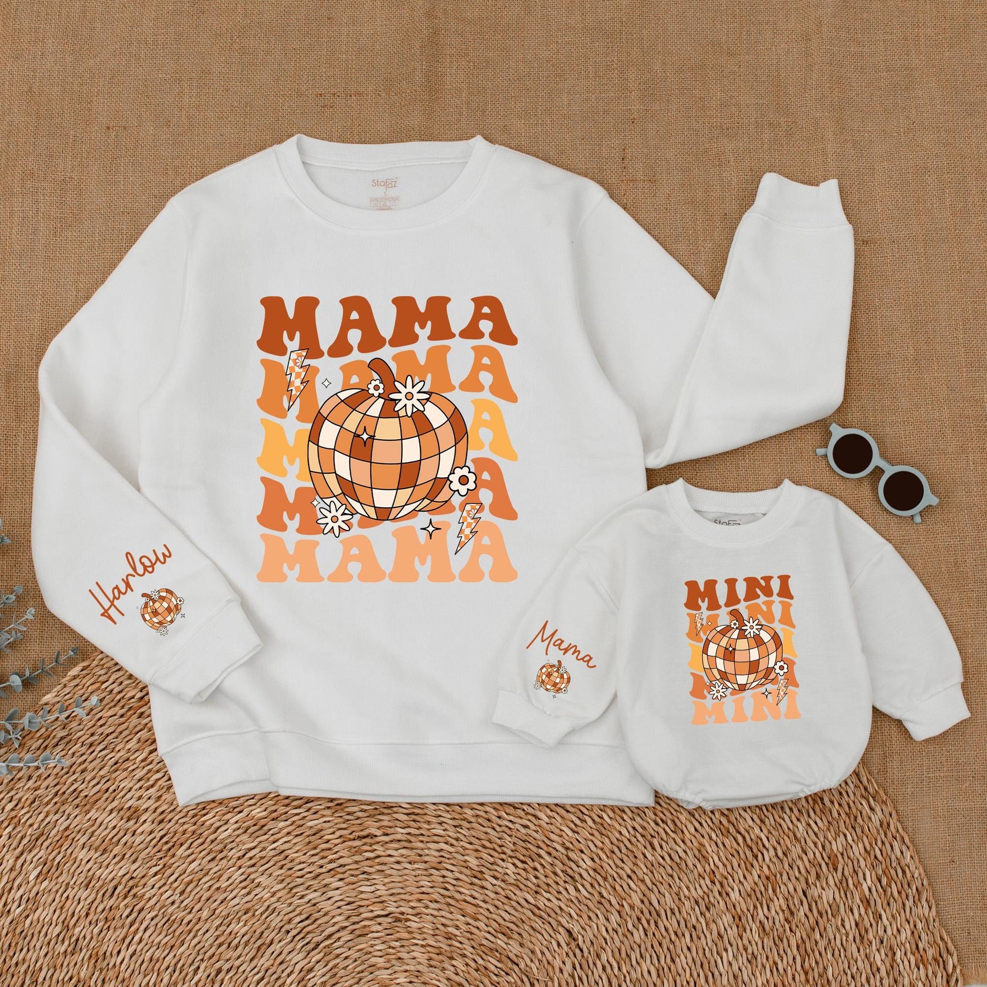 Mama & Mini Personalized Pumpkin Sweatshirt, Thanksgiving Outfit