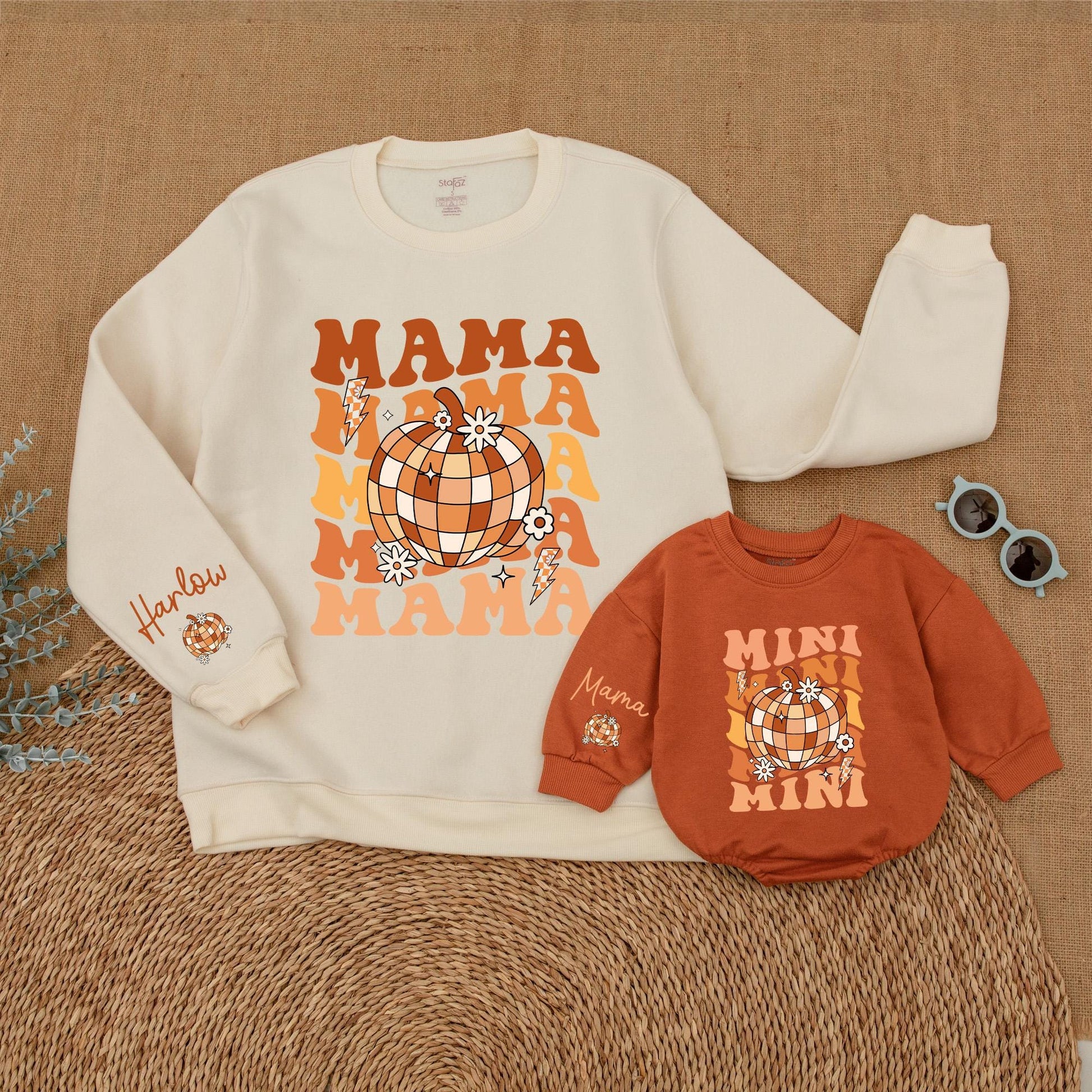 Mama & Mini Personalized Pumpkin Sweatshirt, Thanksgiving Outfit