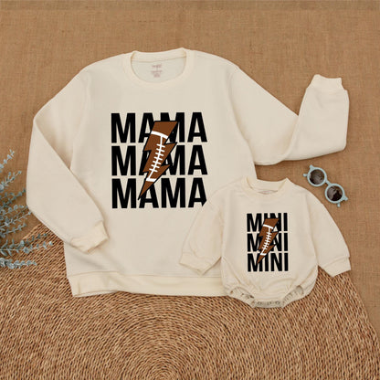 Matching Family Football Sweatshirts: Custom Mom and Baby Outfits