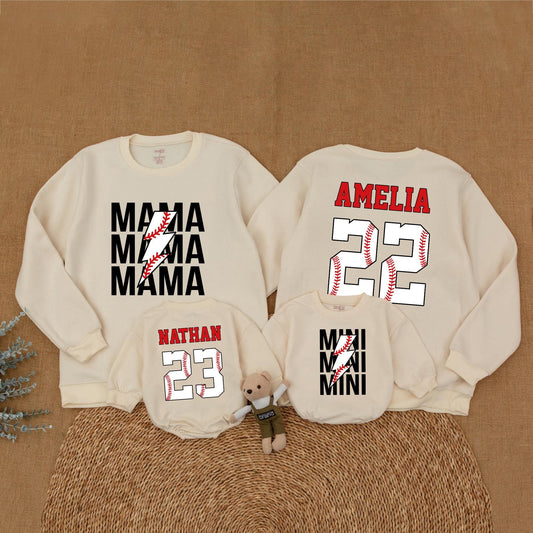 Matching Family Baseball Outfits: Custom Sweaters for Mom & Baby