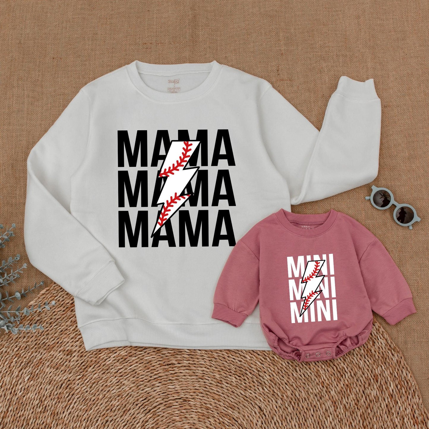 Matching Family Baseball Outfits: Custom Sweaters for Mom & Baby