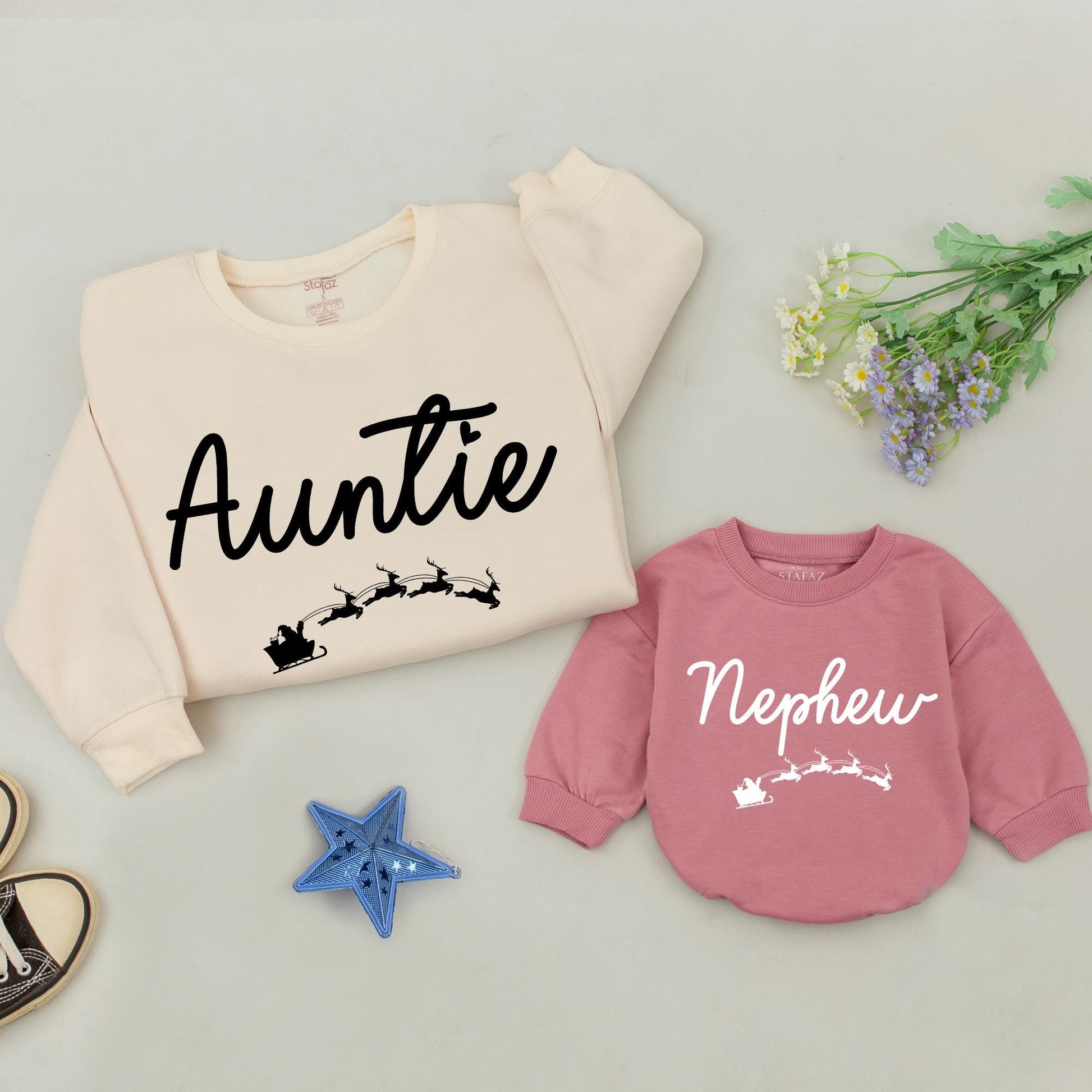 Aunt and Nephew Personalized Sweatshirts - Matching Family Outfits