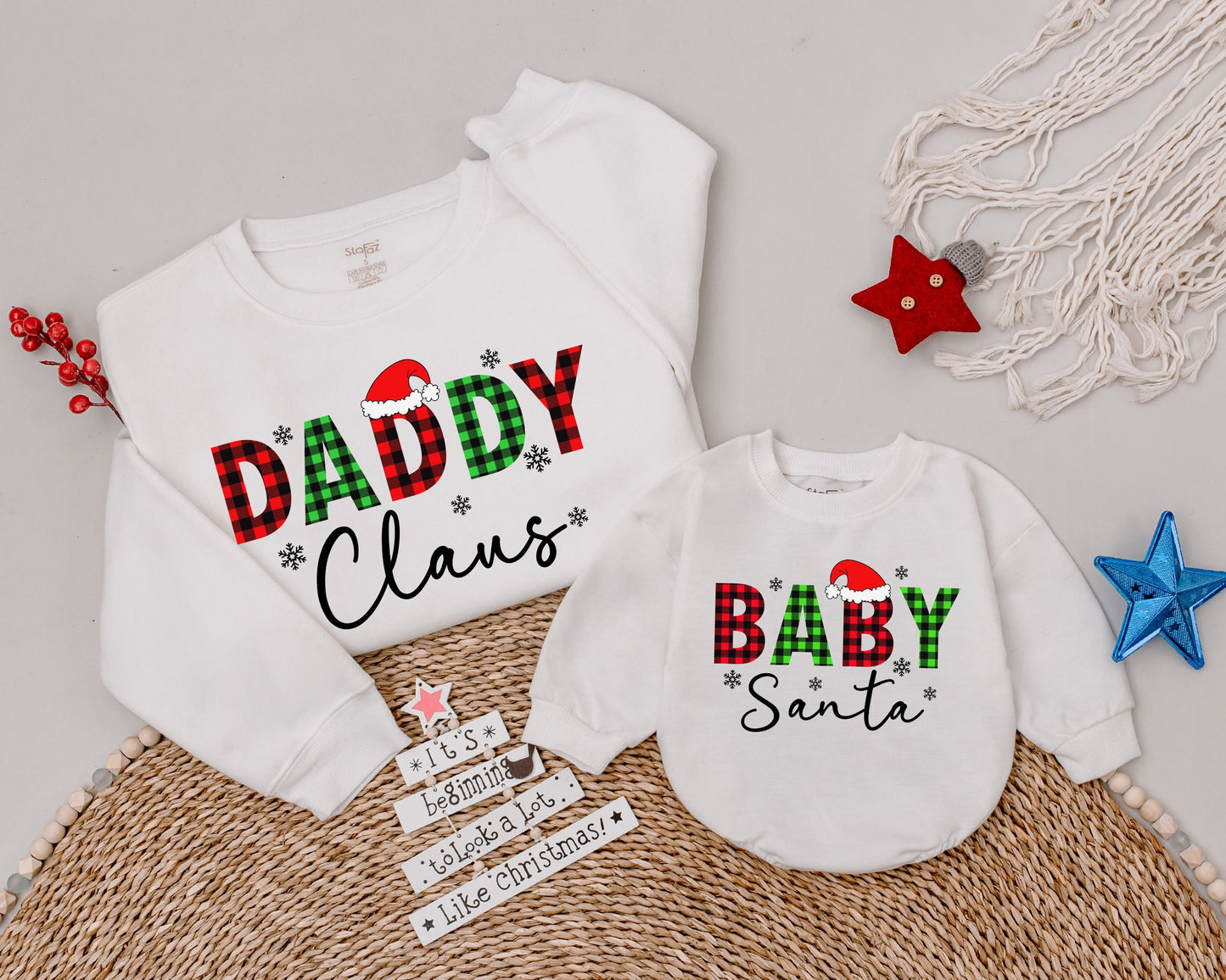 Daddy & Me Retro Christmas Sweatshirt: Family Holiday Matching Gift