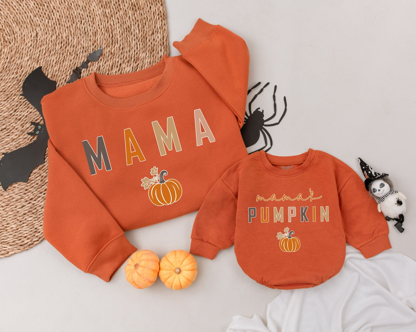 Mama and Mini Pumpkin Sweaters: Matching Family Fall Outfits