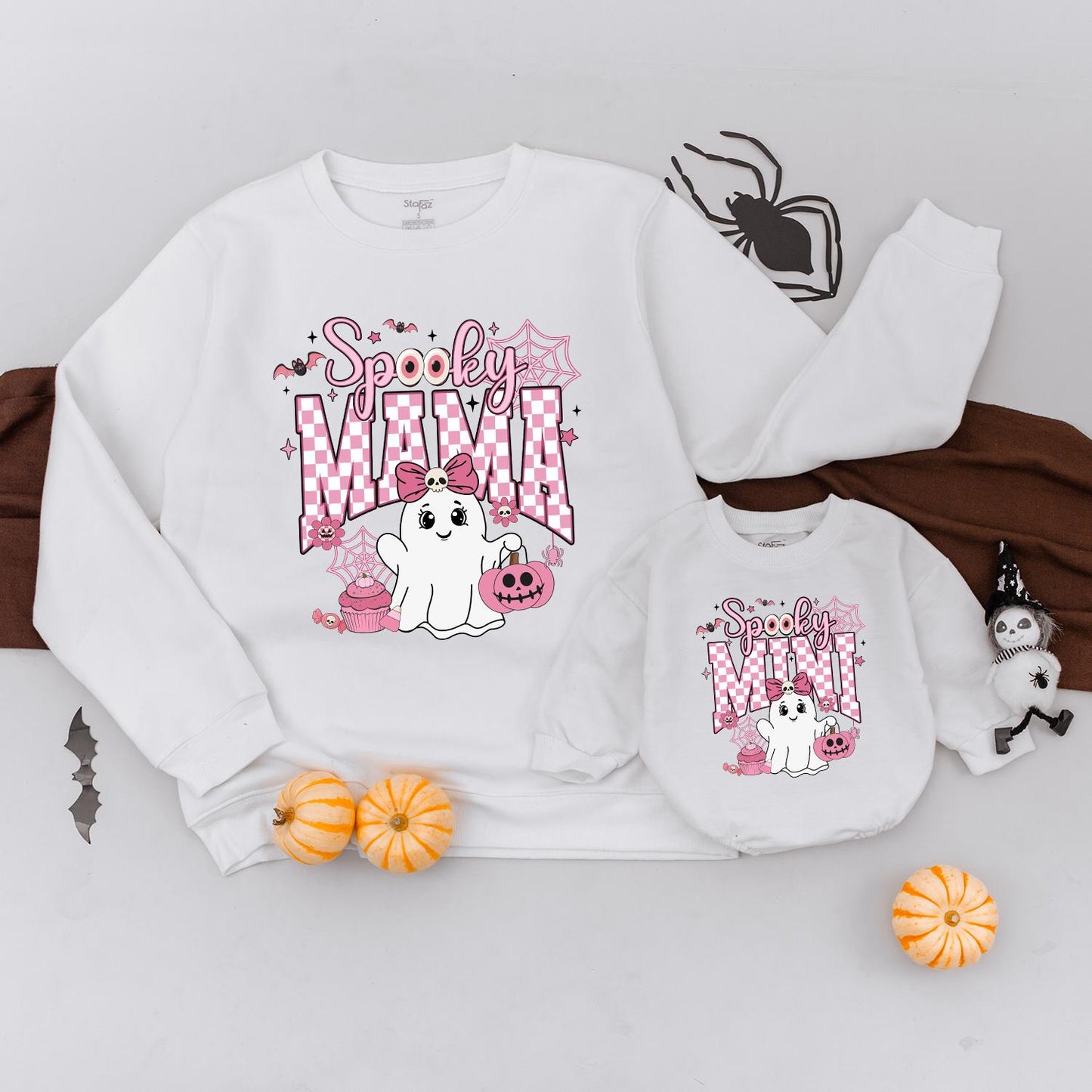 Matching Halloween Mommy & Me Sweaters: Cute Ghost Family Outfit  