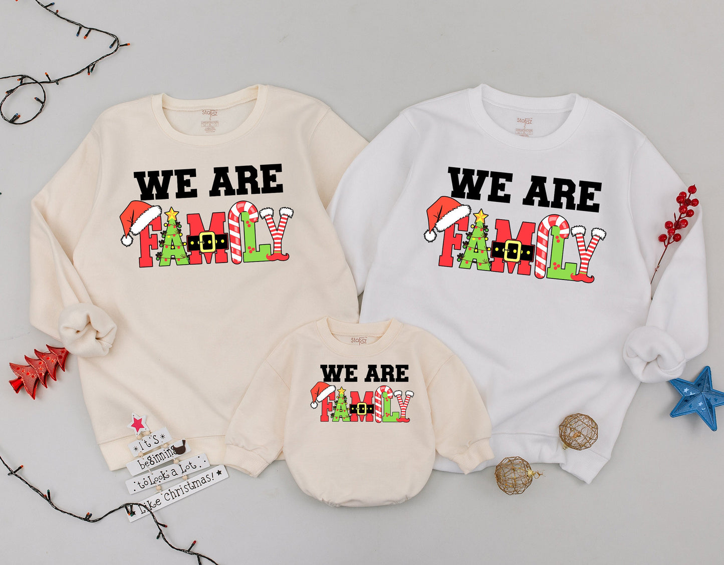 Matching Family Sweatshirts, Mommy & Me Retro Christmas Outfits