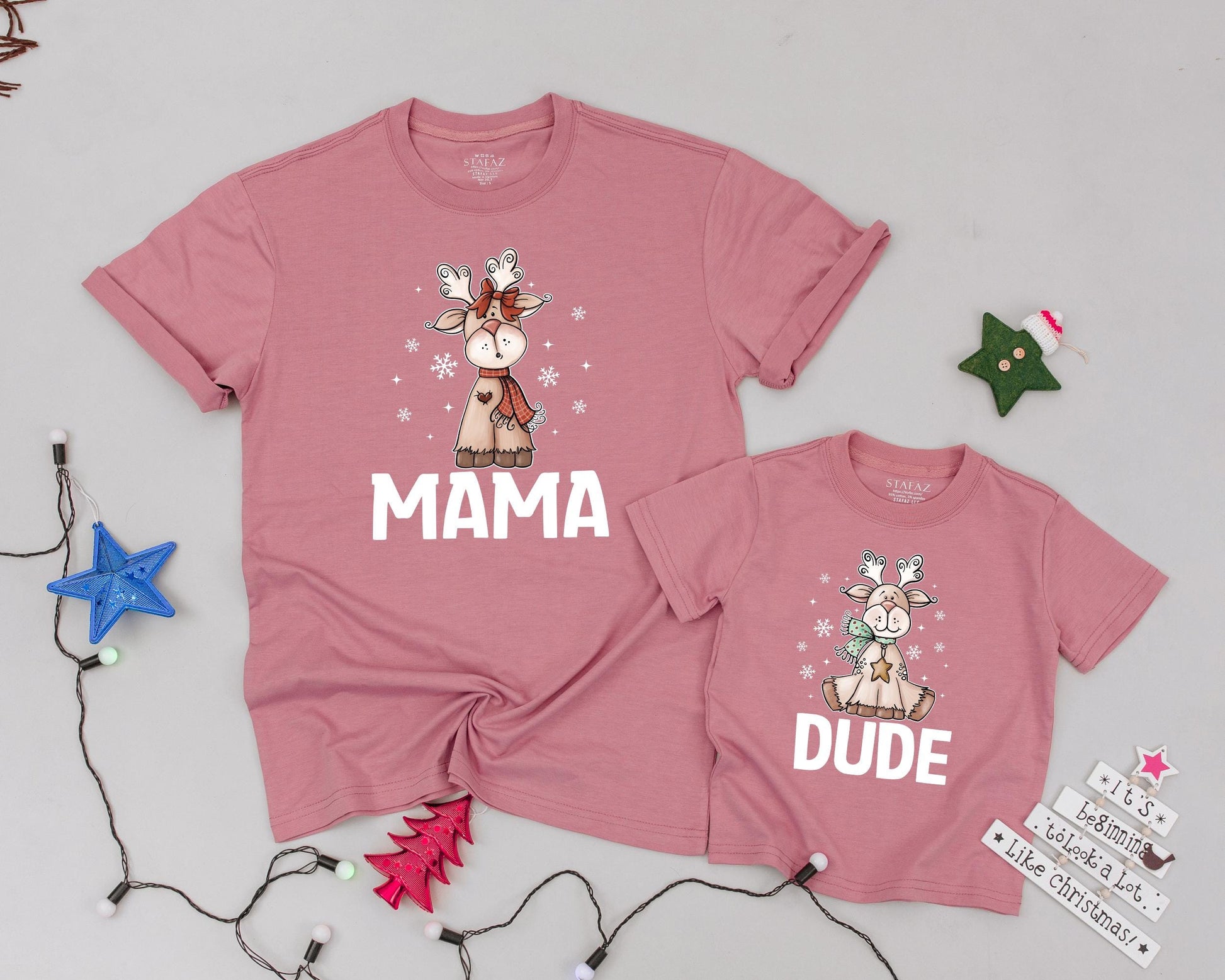 Custom Reindeer Family Shirts, Vintage Christmas Matching Outfit