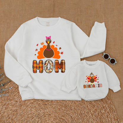 Thanksgiving Family Matching Sweaters: Mommy & Me Turkey Edition