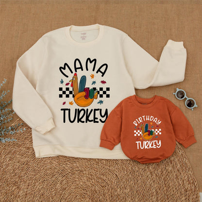 Matching Thanksgiving Outfits: Mommy & Me Turkey Sweatshirts