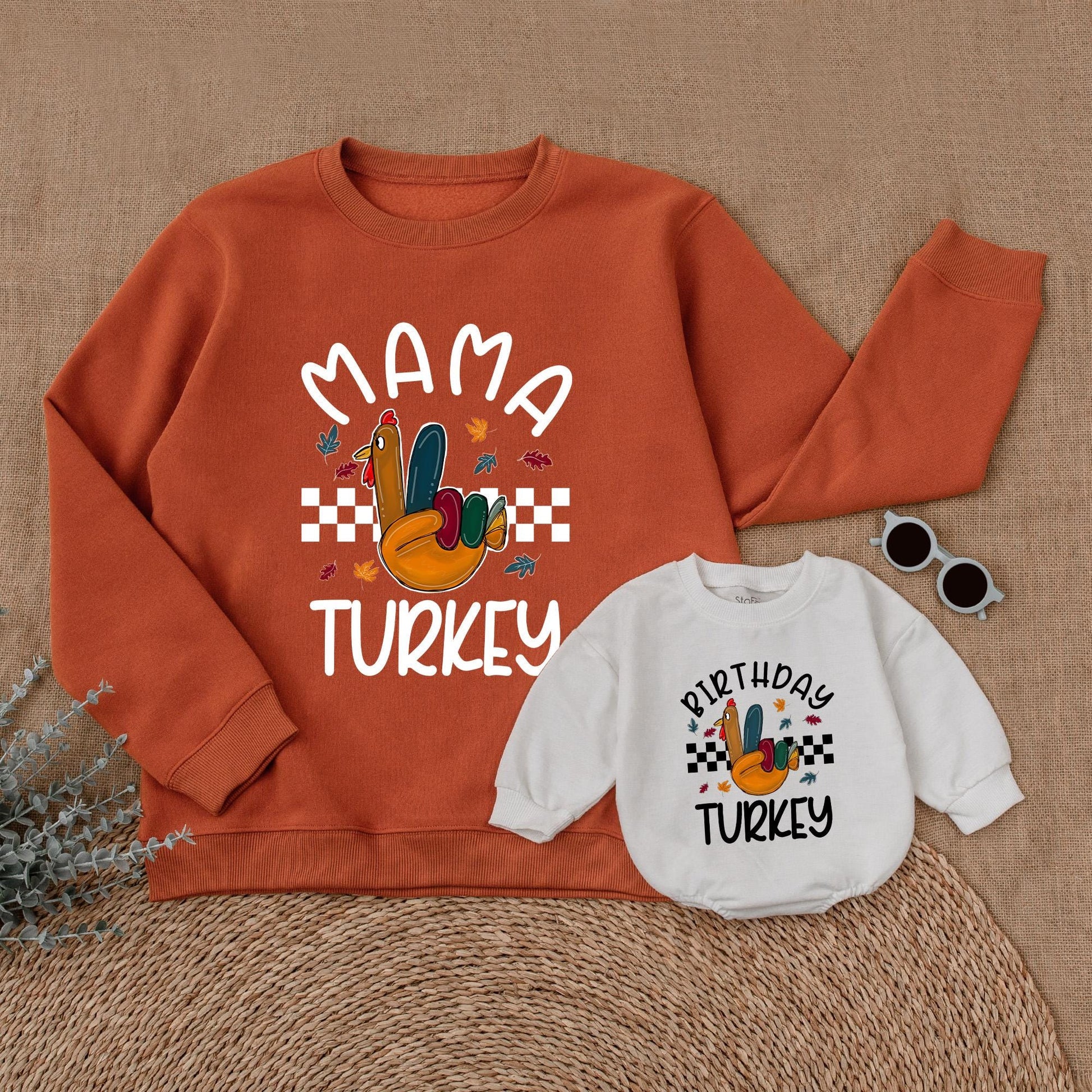 Matching Thanksgiving Outfits: Mommy & Me Turkey Sweatshirts