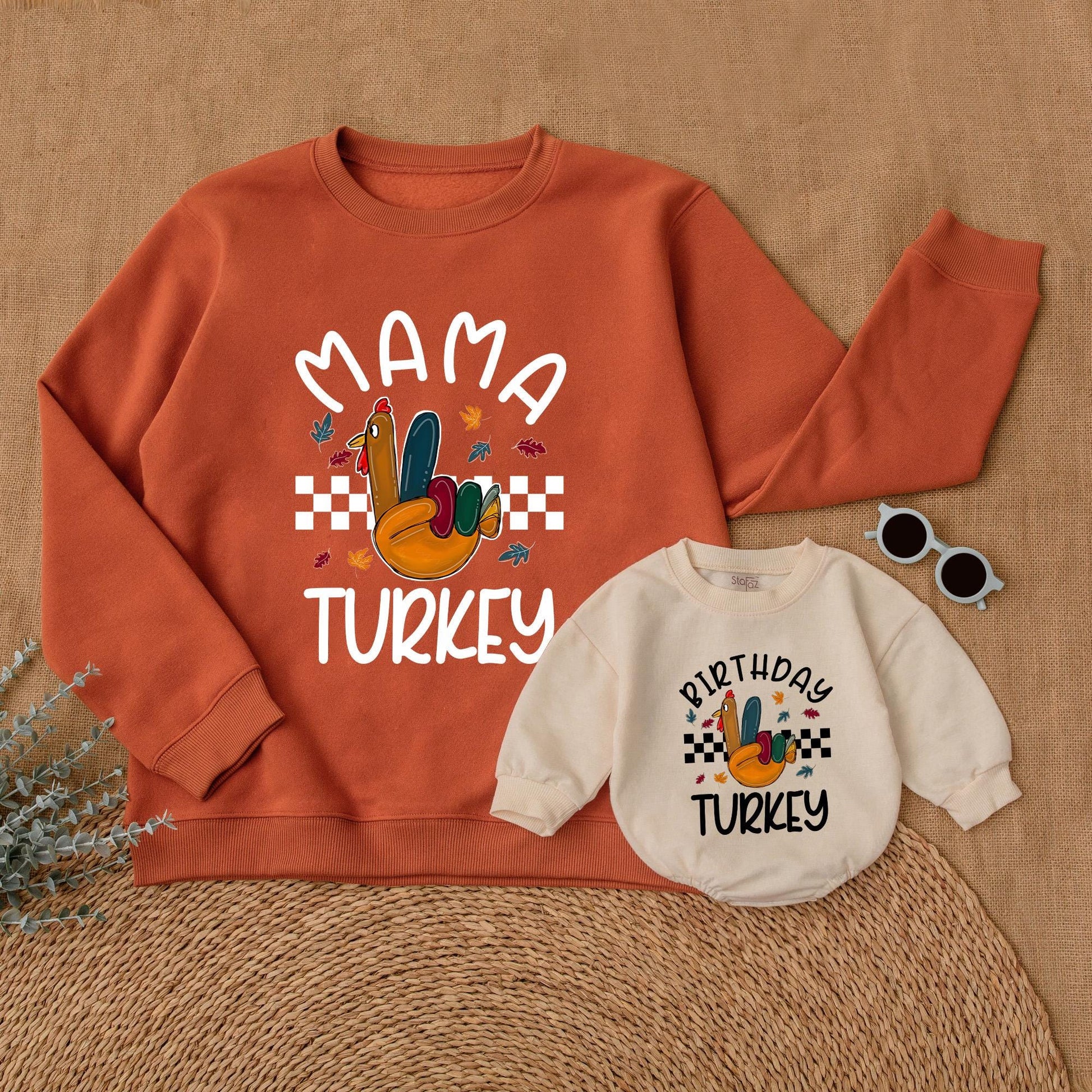 Matching Thanksgiving Outfits: Mommy & Me Turkey Sweatshirts