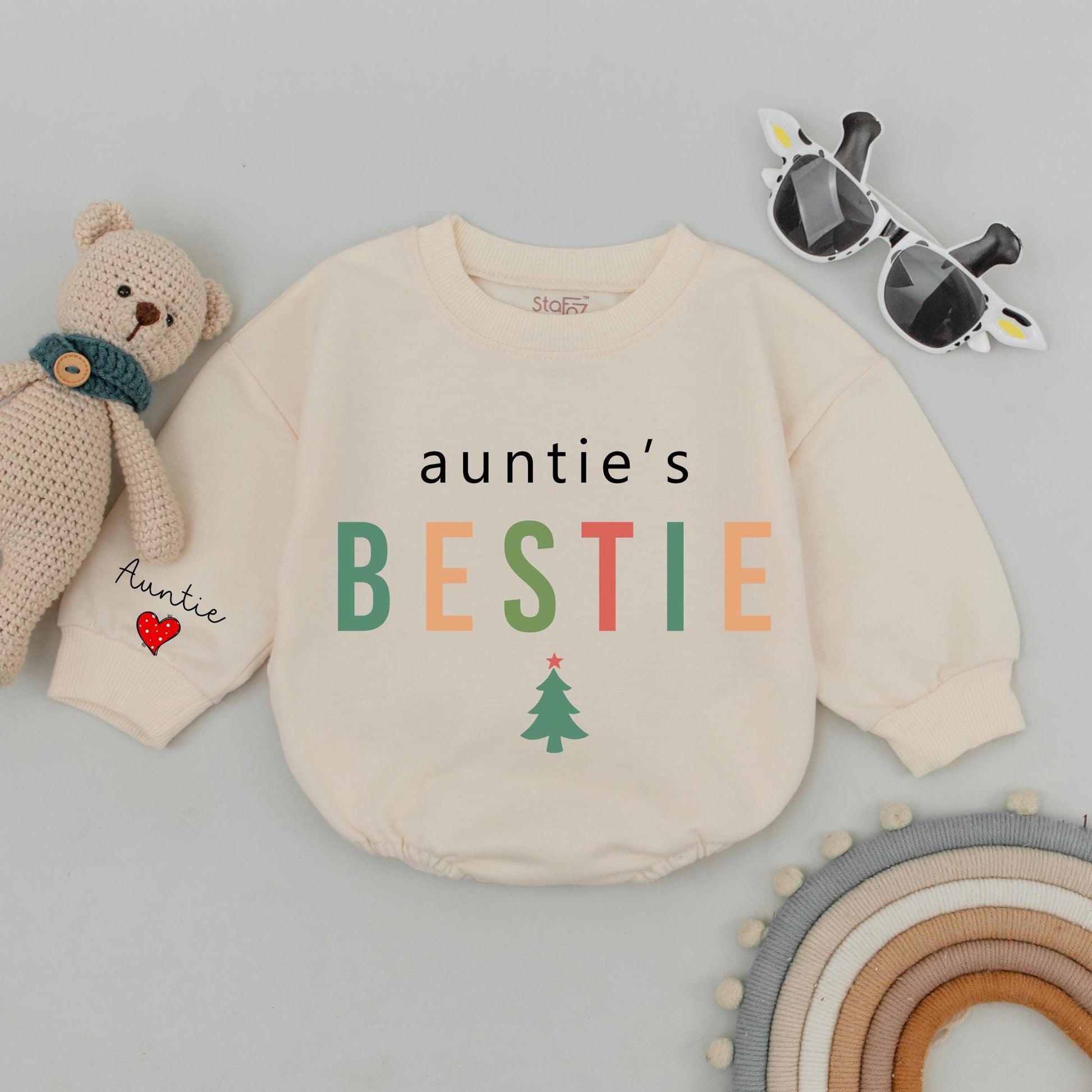 Custom Auntie & Bestie Sweatshirt Christmas Gift, Aunt Nephew Outfit