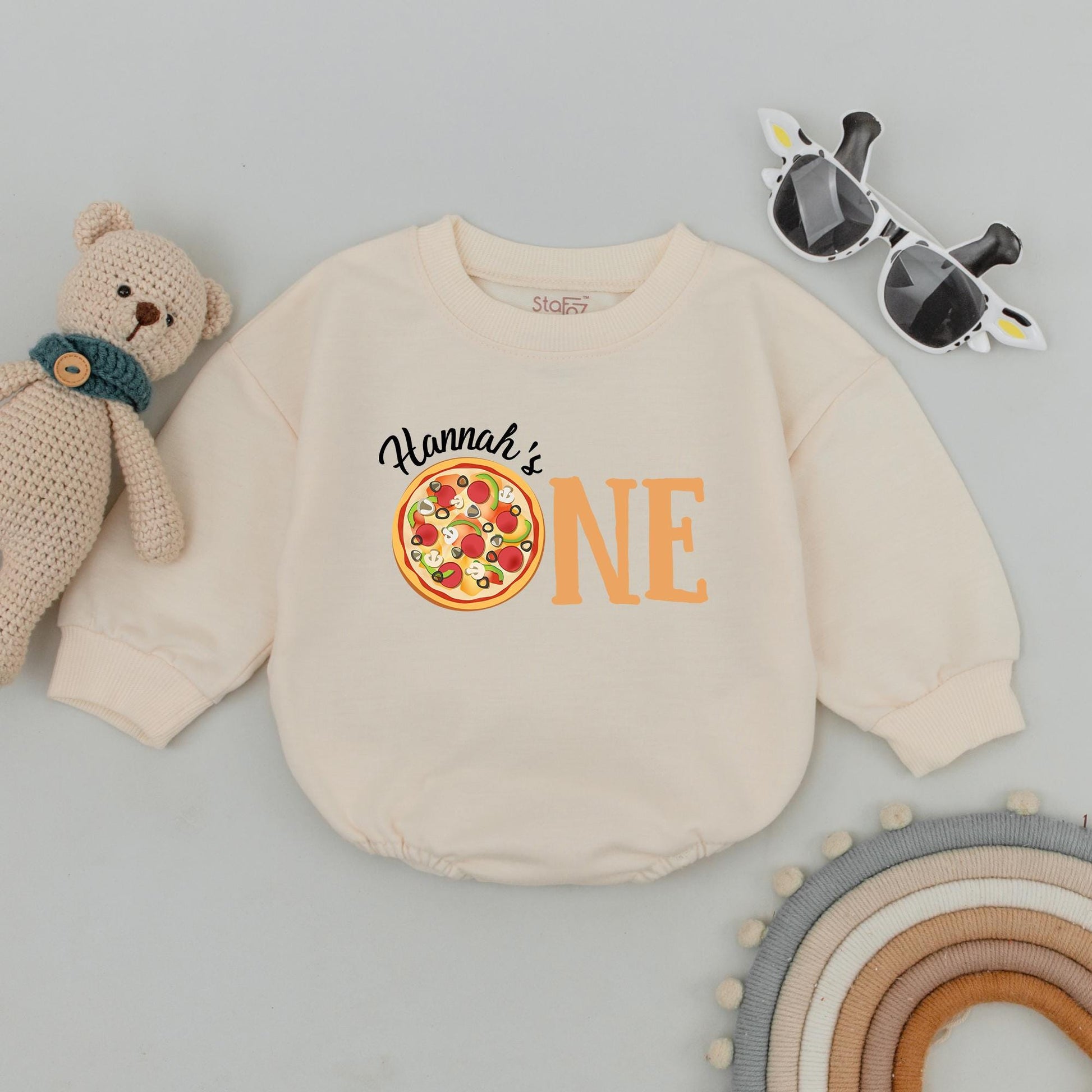 First Birthday Pizza Romper – Custom Bodysuit & Family Outfits