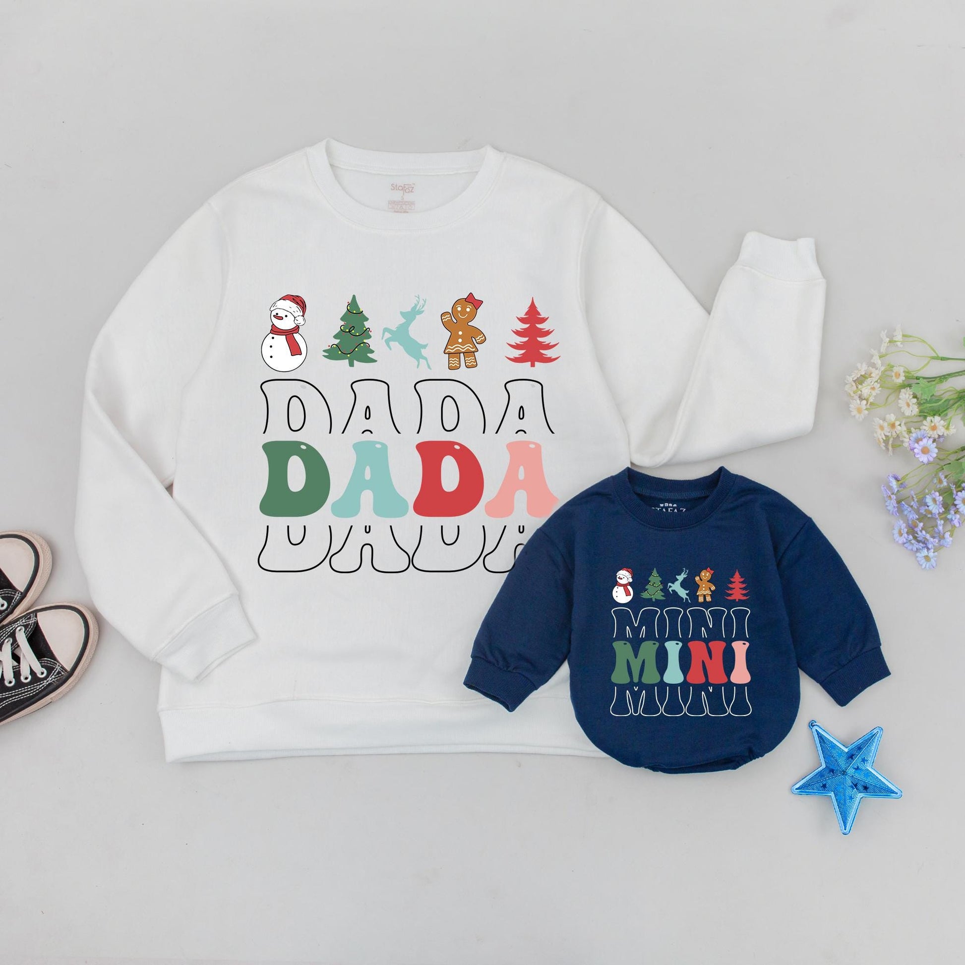 Matching Family Christmas Sweaters: Mama & Mini, Dada & Baby Outfits