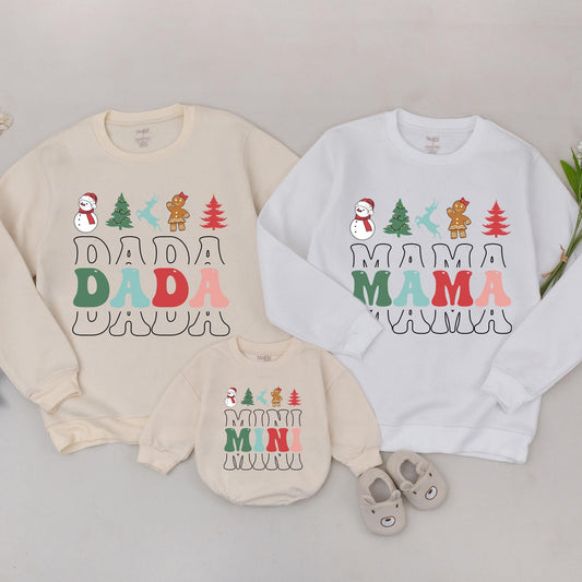 Matching Family Christmas Sweaters: Mama & Mini, Dada & Baby Outfits