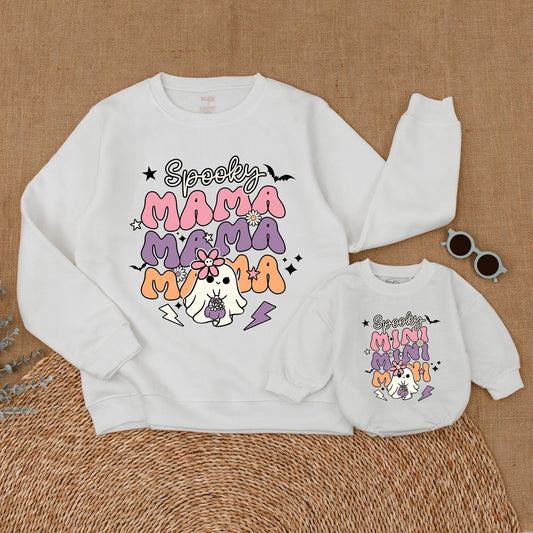 Mom and Mini Halloween Sweatshirt, Spooky Matching Outfit, Gift Idea