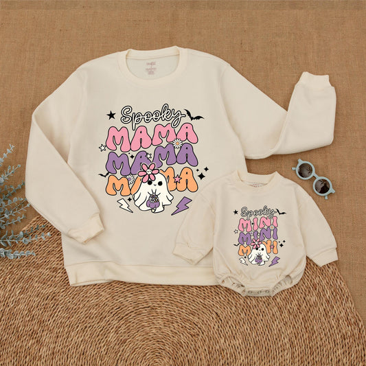 Mom and Mini Halloween Sweatshirt, Spooky Matching Outfit, Gift Idea
