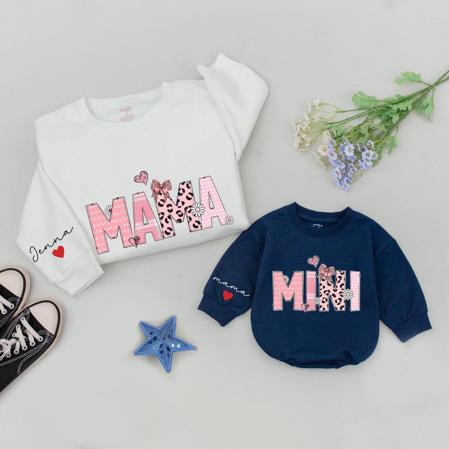 Customized Mama and Mini Fall Sweatshirts, Family Matching Outfits