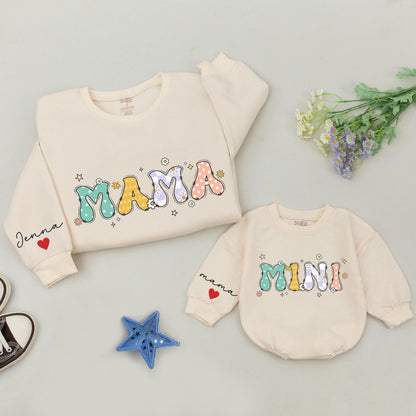 Retro Mama & Mini Sweatshirt Set for Mother's Day & Baby Shower