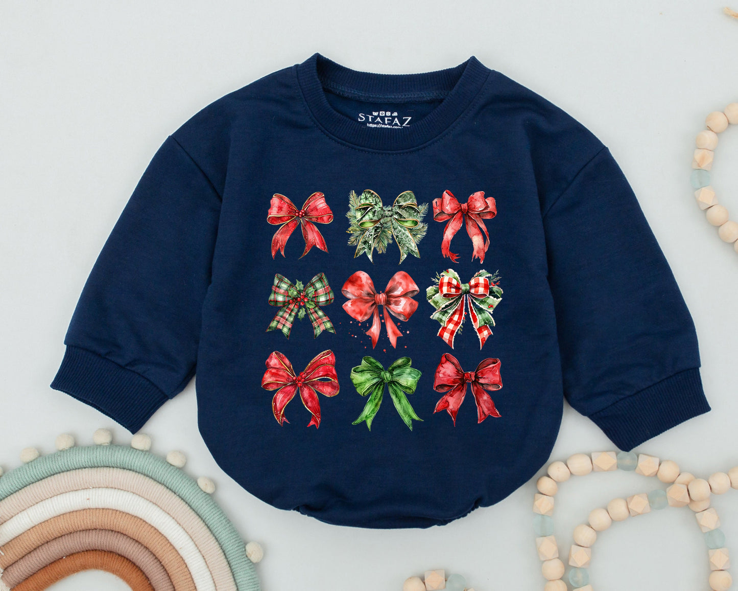 Adorable Baby Girl First Christmas Romper with Festive Plaid Bows, Red Green Holly Berries, Infant Bodysuit, Toddler Clothes, Baby Shower Gift