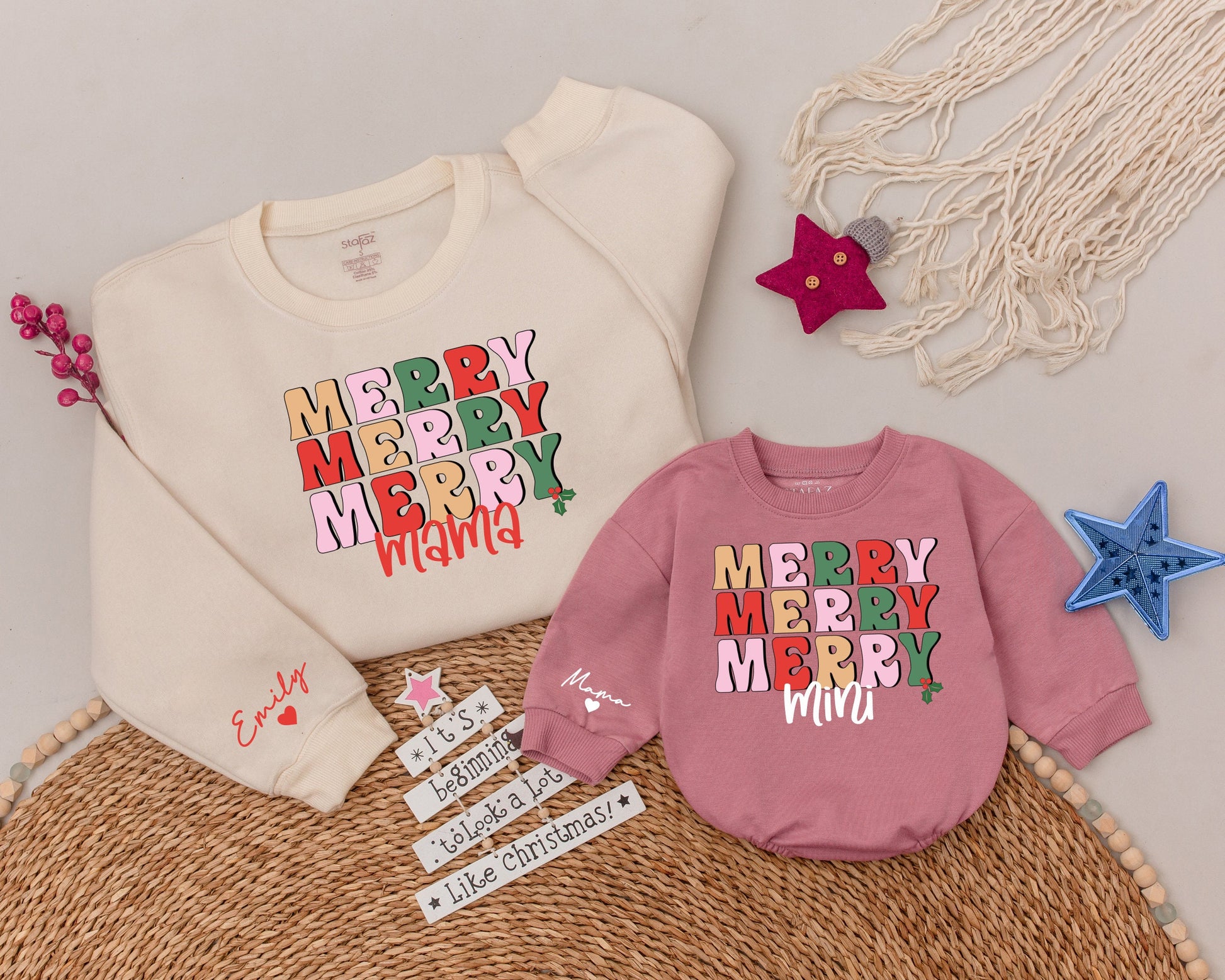 Holiday Matching Merry Mama & Mini Sweatshirts: Family Christmas Set