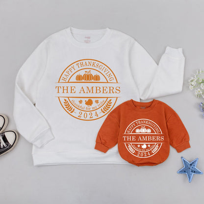 Customized Thanksgiving Sweatshirts: Family Matching Pumpkin Outfits