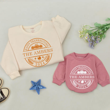 Customized Thanksgiving Sweatshirts: Family Matching Pumpkin Outfits