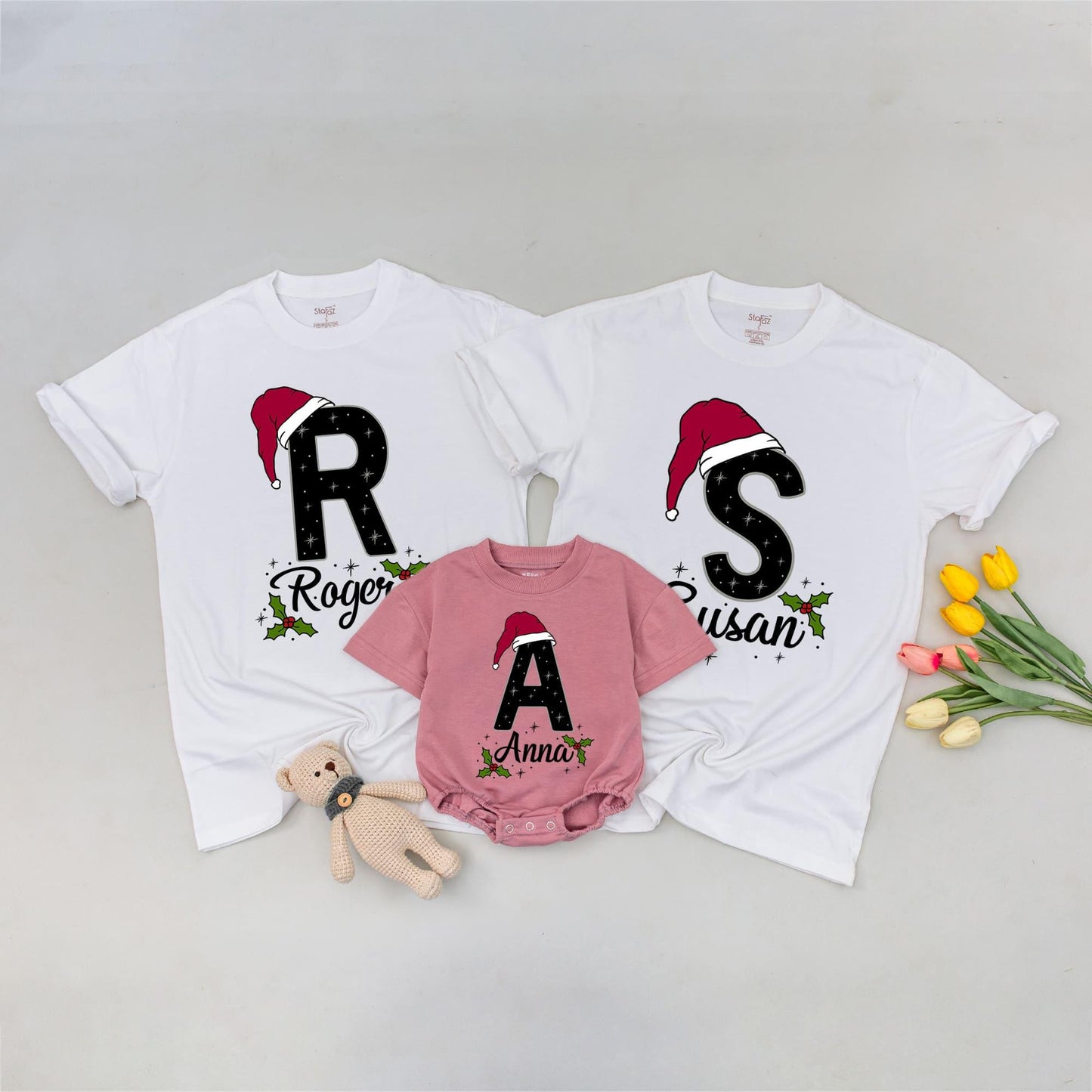 Matching Family Christmas Shirts: Personalized Holiday Tees with Names