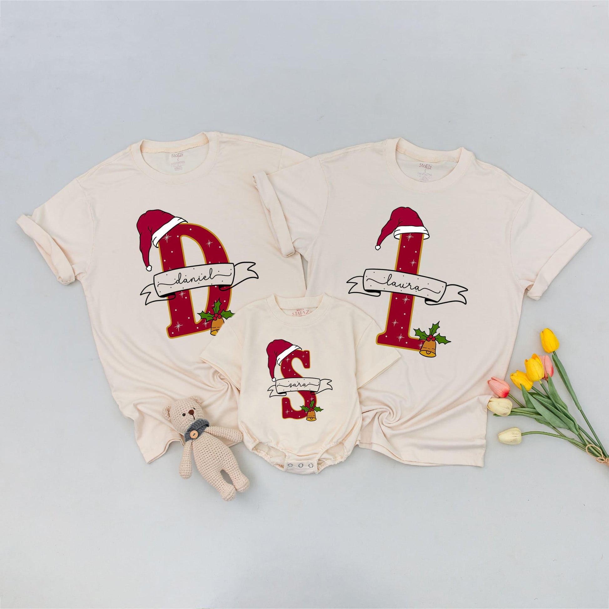 Matching Family Christmas Shirt - Personalized Holiday Tees with Name