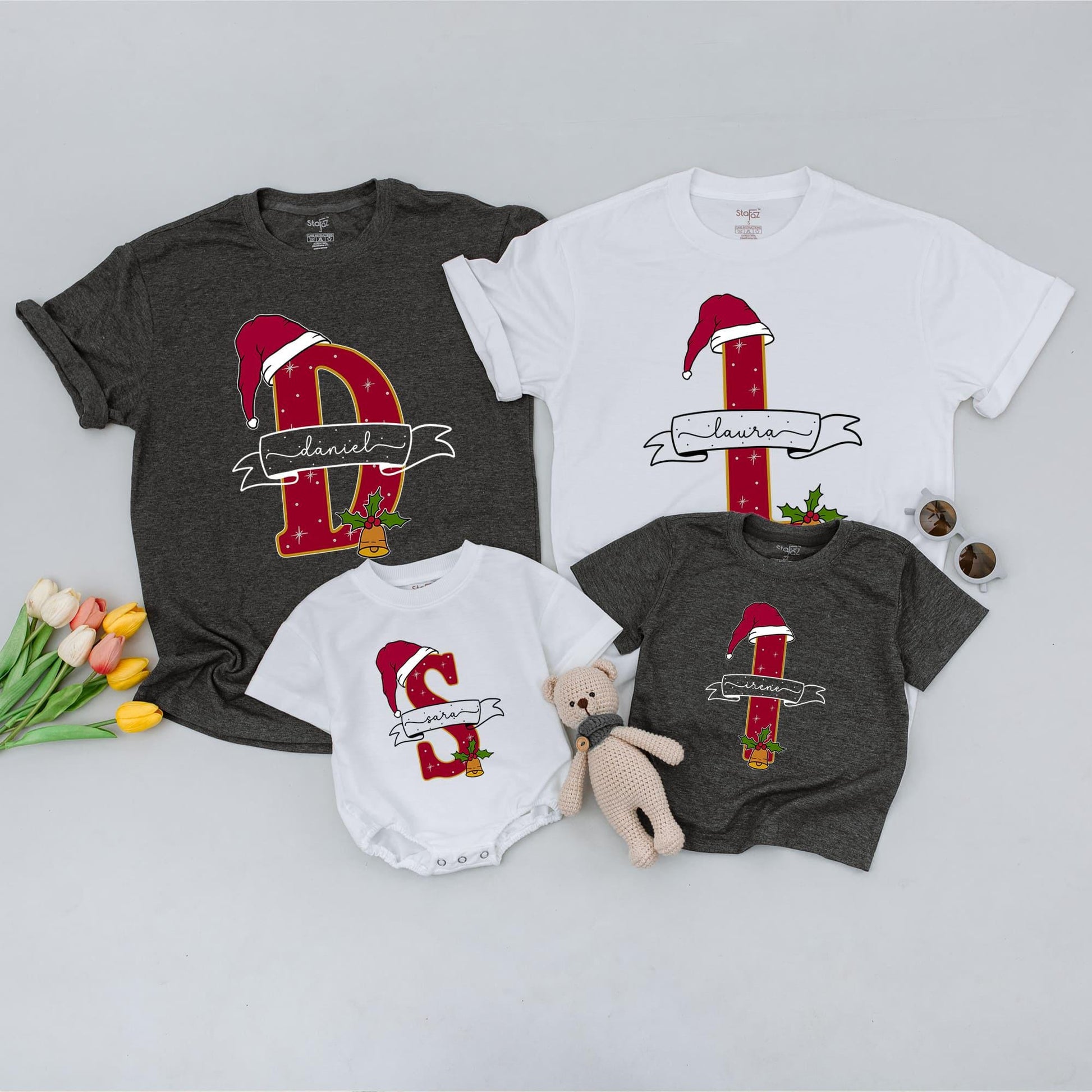 Matching Family Christmas Shirt - Personalized Holiday Tees with Name