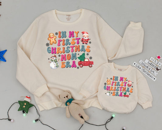 Personalized Retro Christmas Sweatshirt: Mama and Mini Matching Set