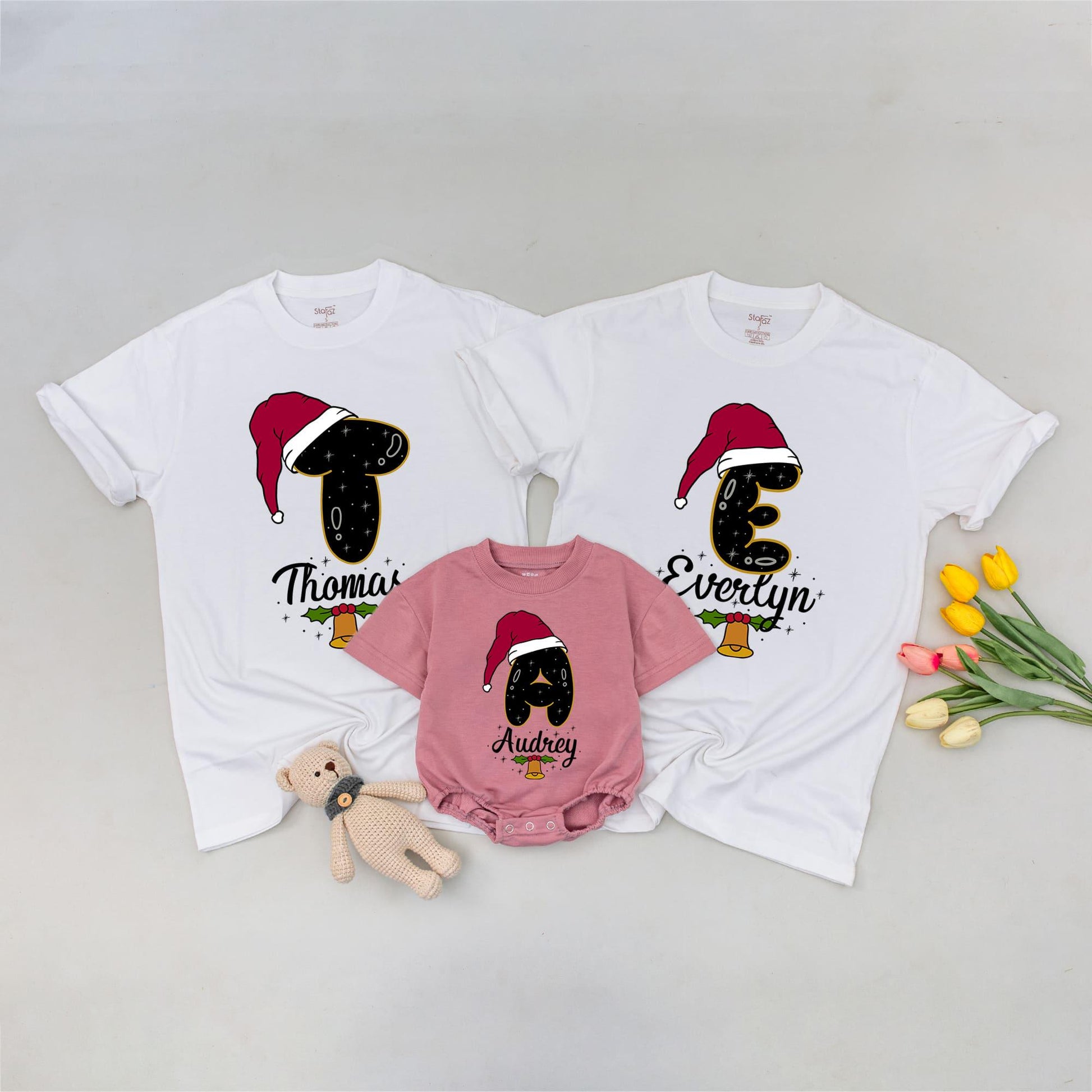 Personalized Family Christmas Tees: Custom Name Holiday Shirts