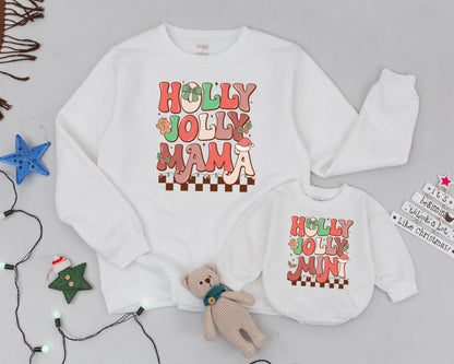 Mama Mini Christmas Sweatshirt - Retro Matching Family Holiday Shirt