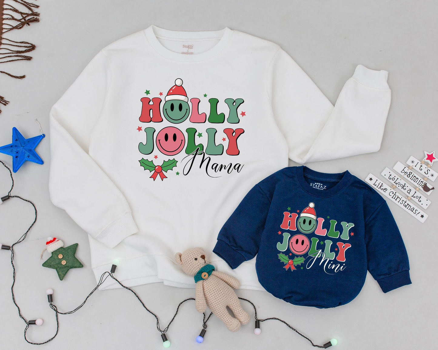 Retro Christmas Mama & Mini Sweatshirts: Matching Family Holiday Wear  